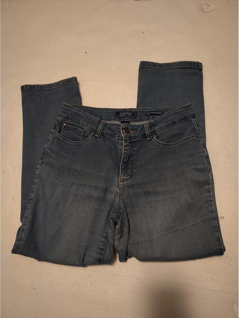 Charter Club lexington straight blue jeans size 8 P